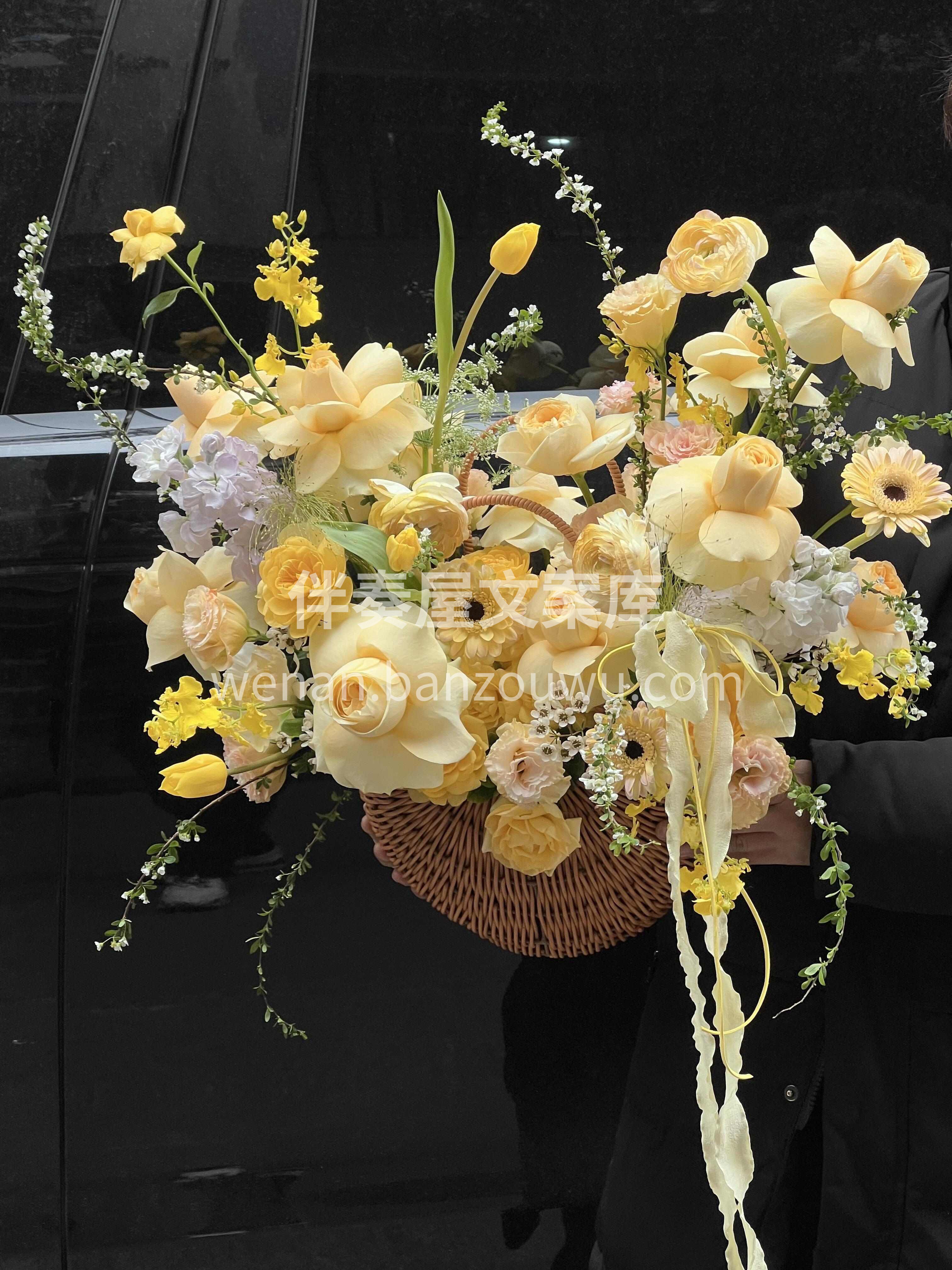 奶油杯手提花篮🌼 把温柔装进花篮， 随手拎走满心欢喜。 🐴马 配图1