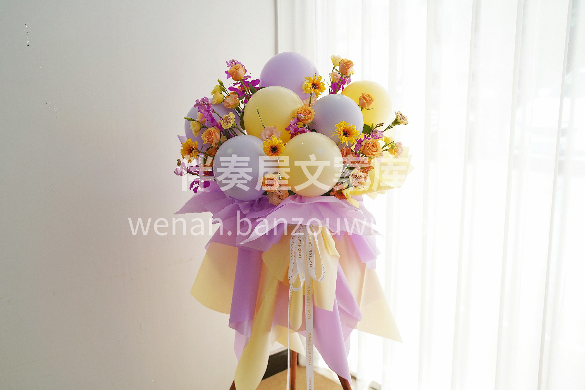 高颜值的气球开业花篮~ 💐鲜花➕🎈气球的 配图3