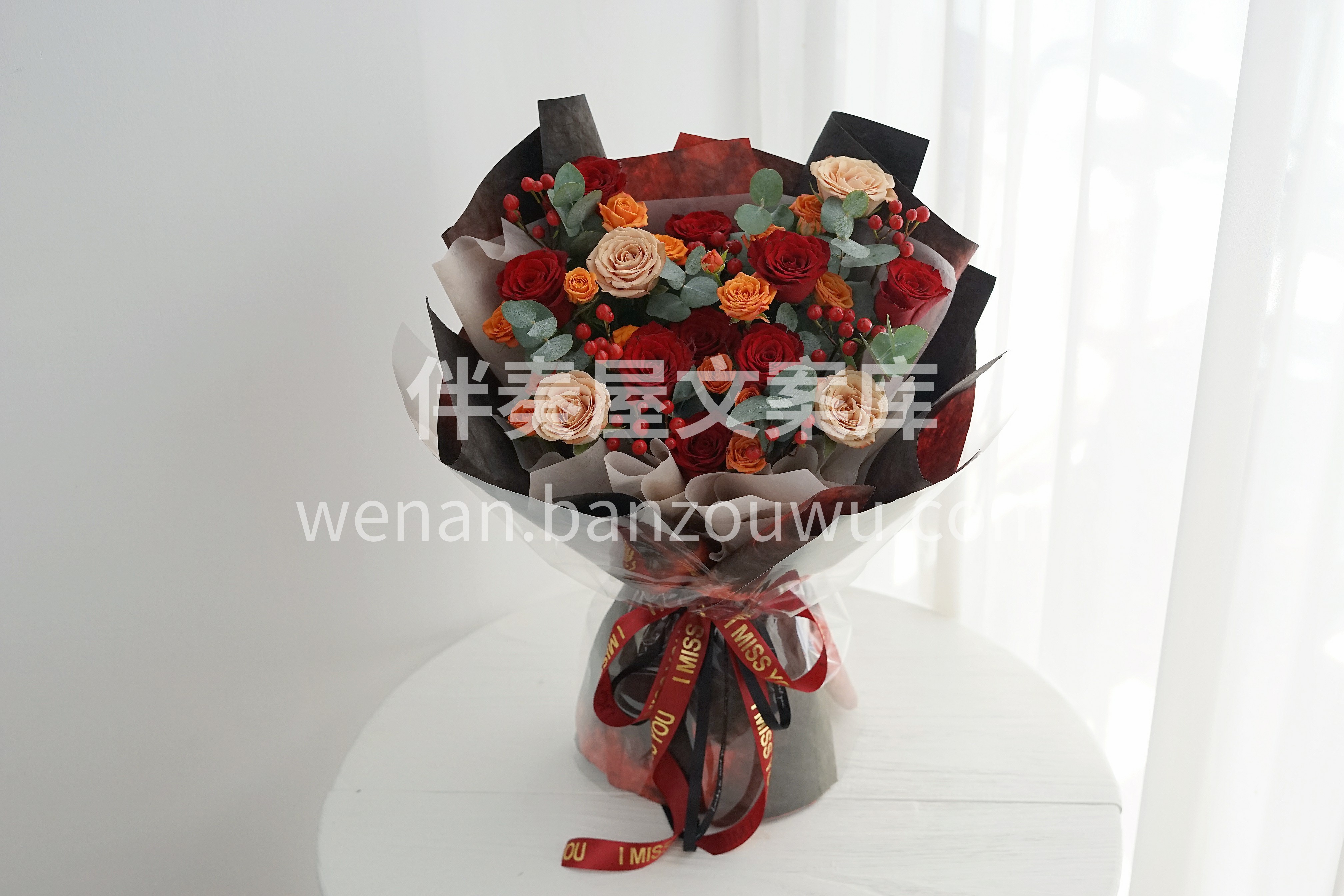 高原红卡布奇诺混搭花束🌸 🤎明艳又大气的 配图1