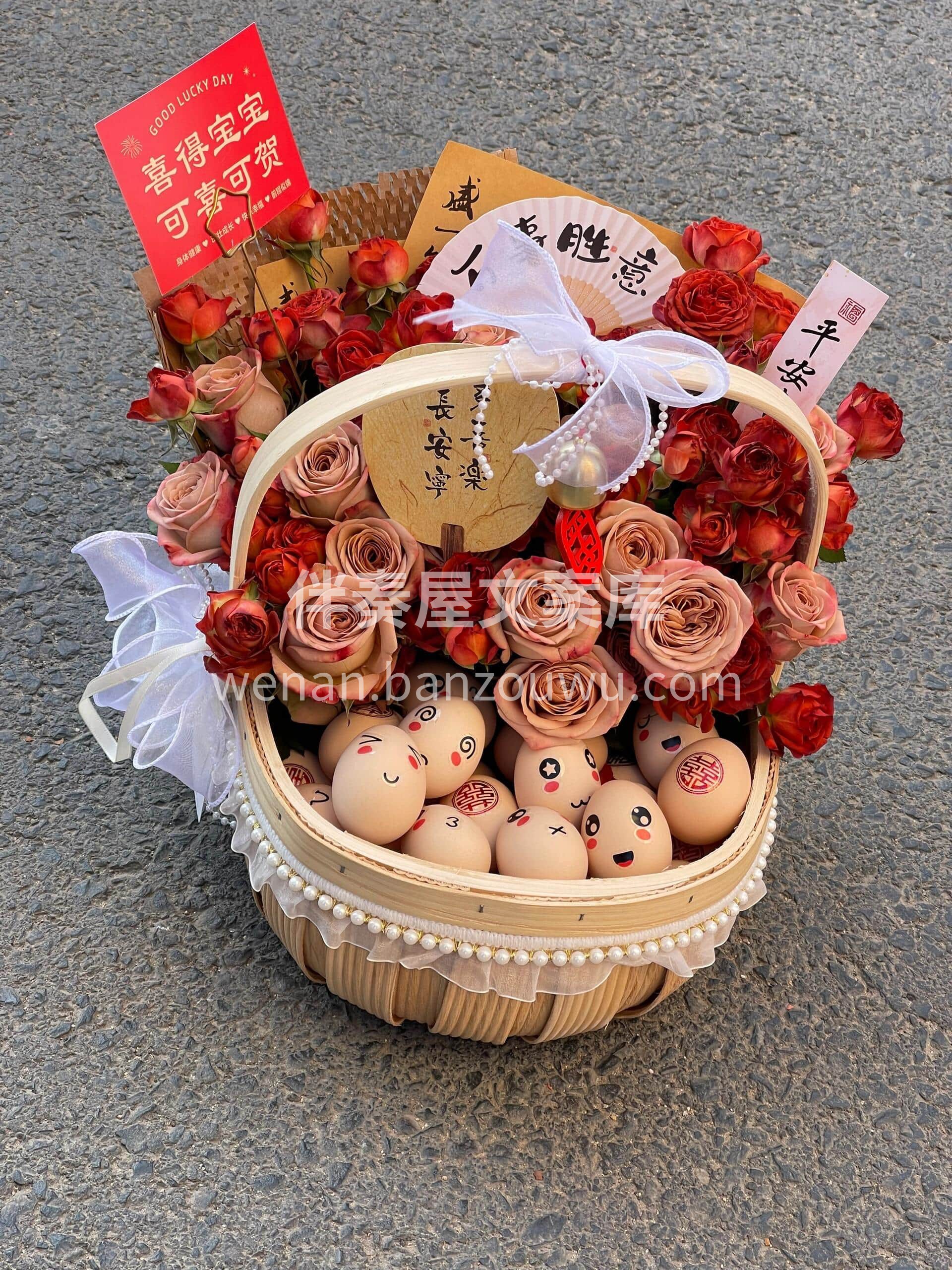 月子鸡蛋手提花篮🧸 把暖心祝福藏进烟火里🧡 这篮鸡蛋是生活里 配图2