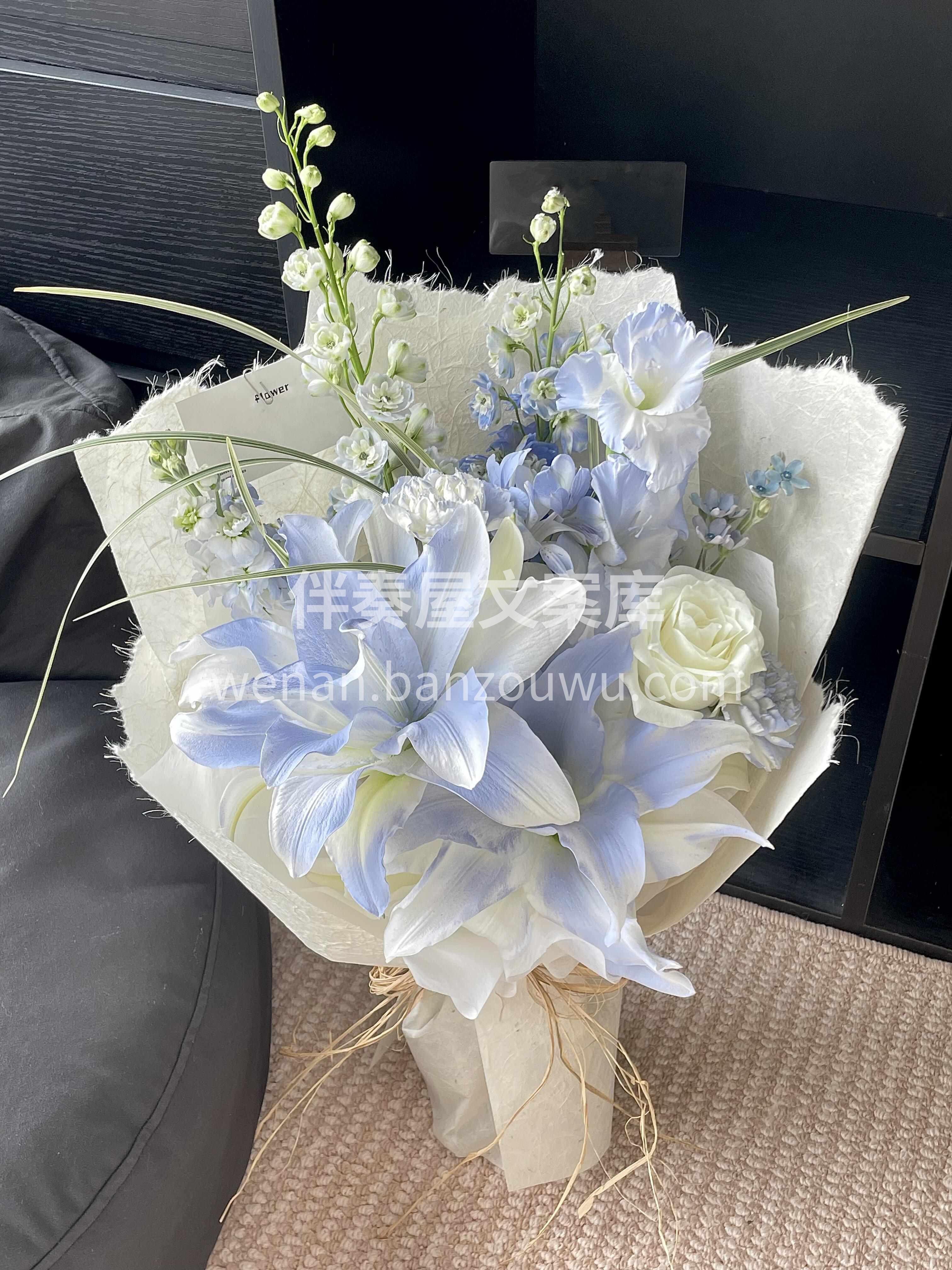 🎐清透感蓝白花束 一万个美好✨的未来 也 配图1