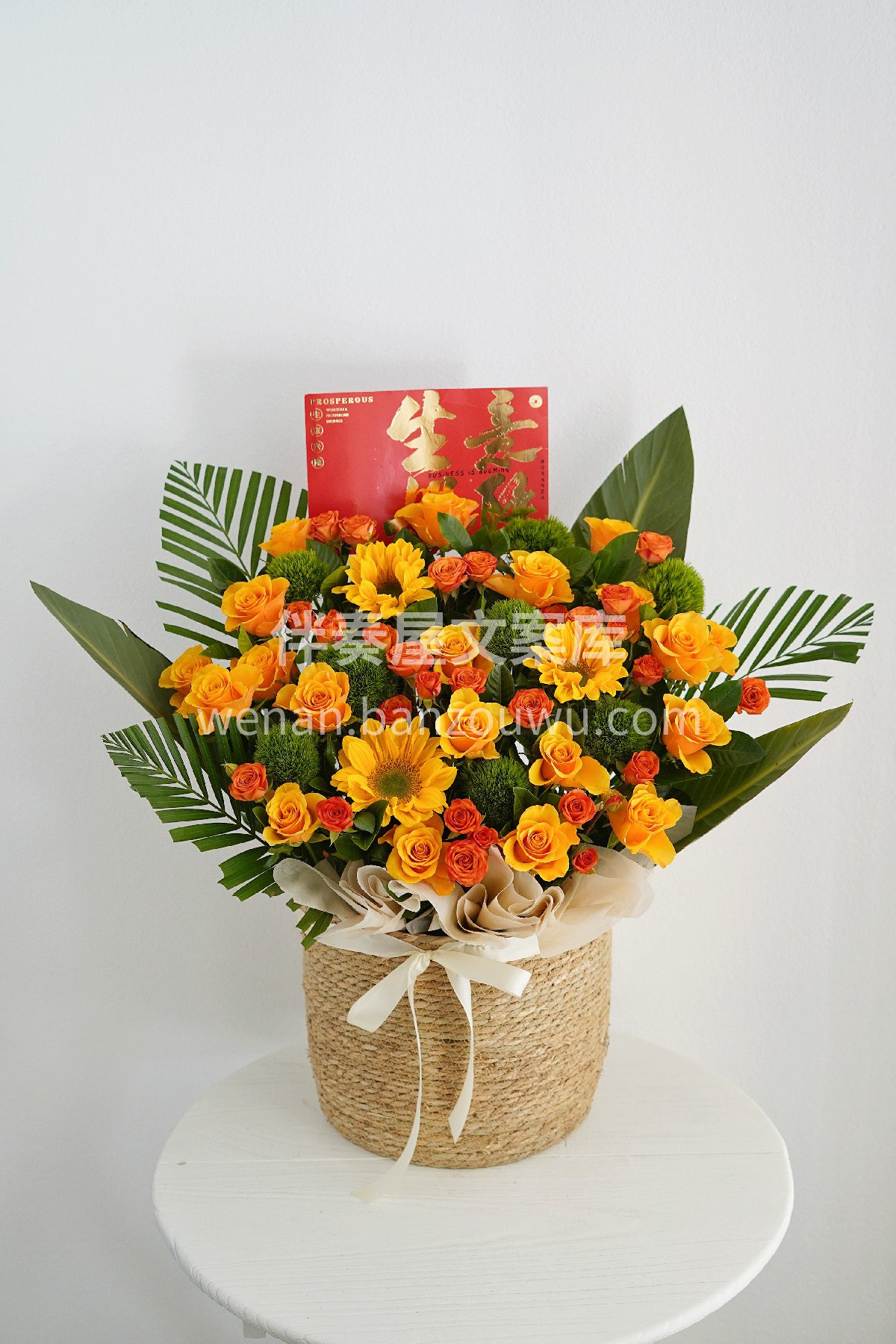 暖呼呼的橙色系花材💐 像把阳光🌞都装进桶啦 朋友超喜欢 开业 配图3