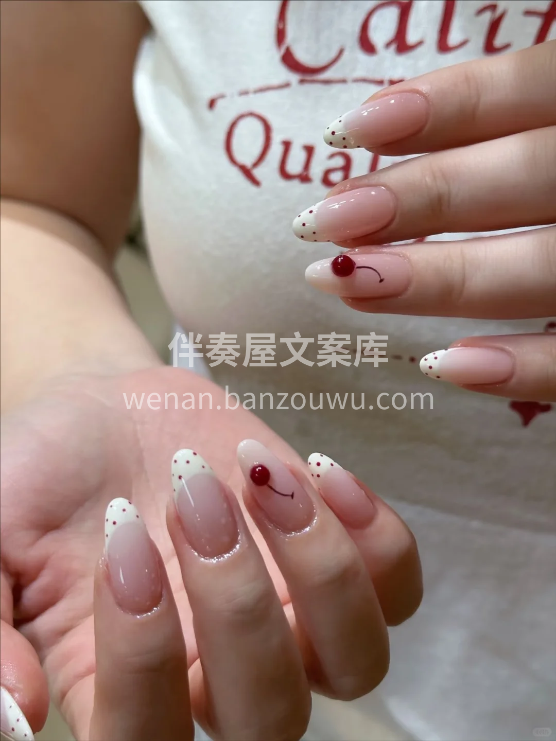 春日樱桃🍒| 法式波点美甲