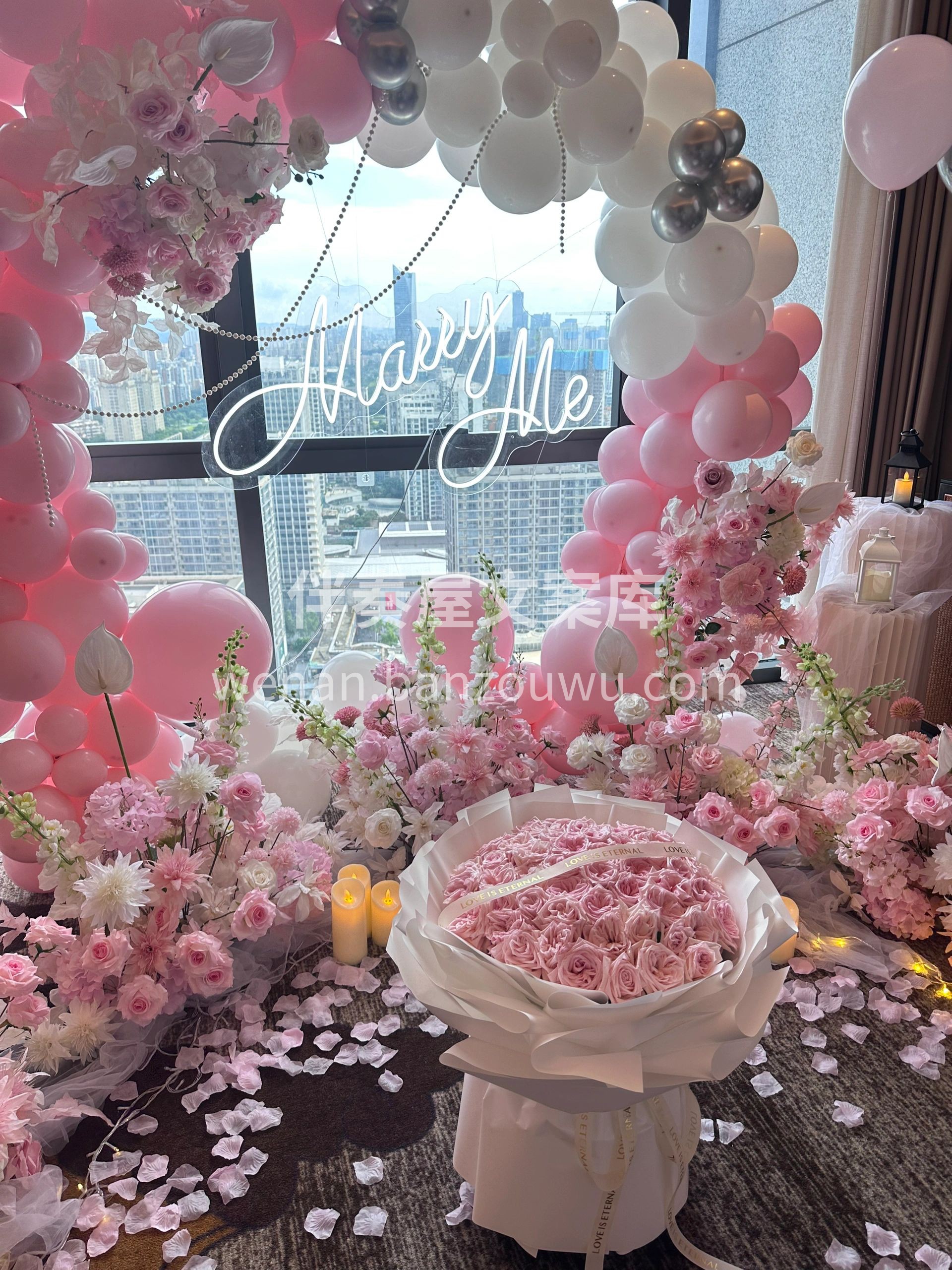 粉色系求婚布置 女主是一位♥少女心爆棚的 配图3