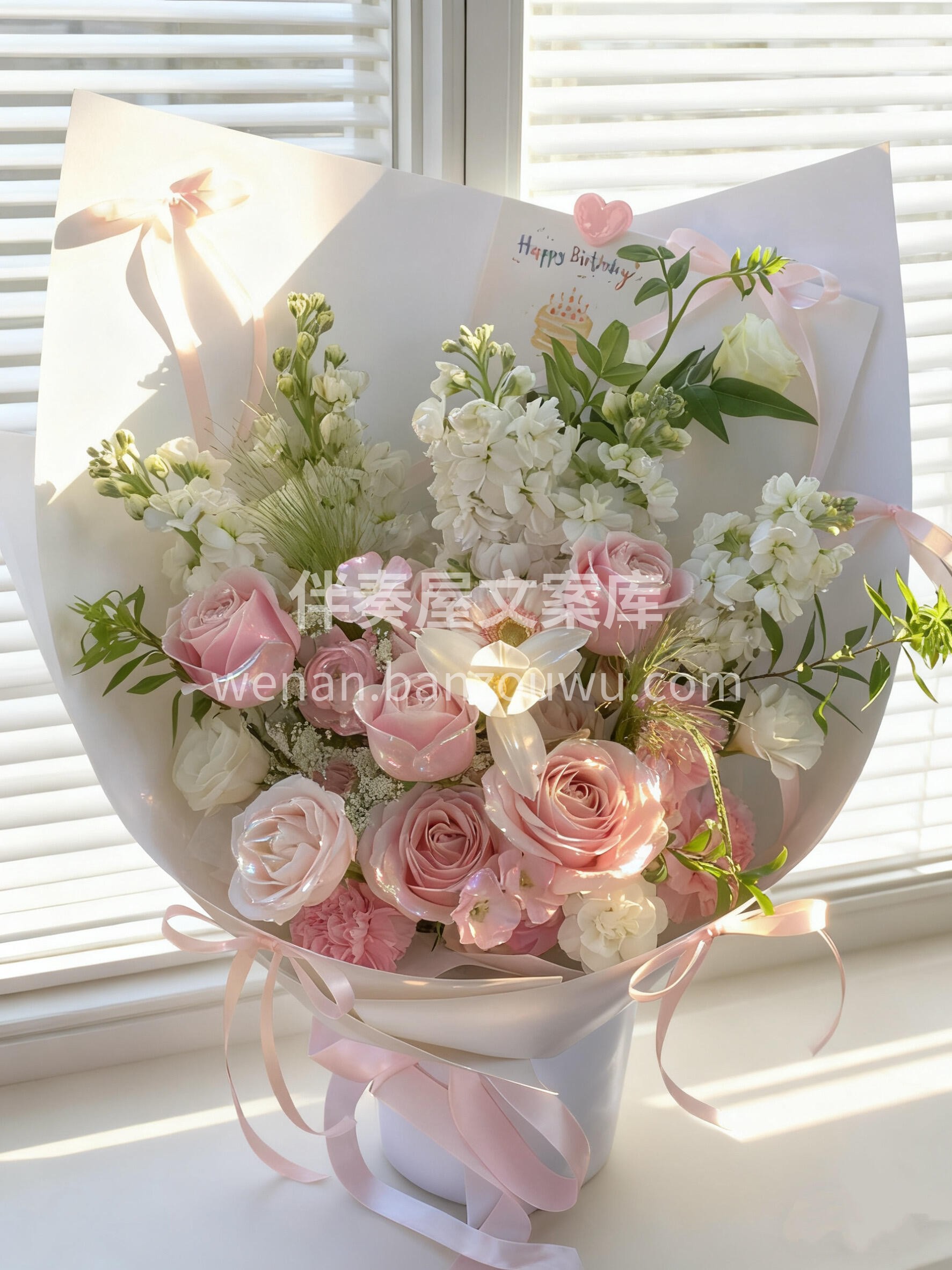 生日的仪式感🎈 从这束粉白色鲜花开始 为你点亮一整天的好心情 配图1