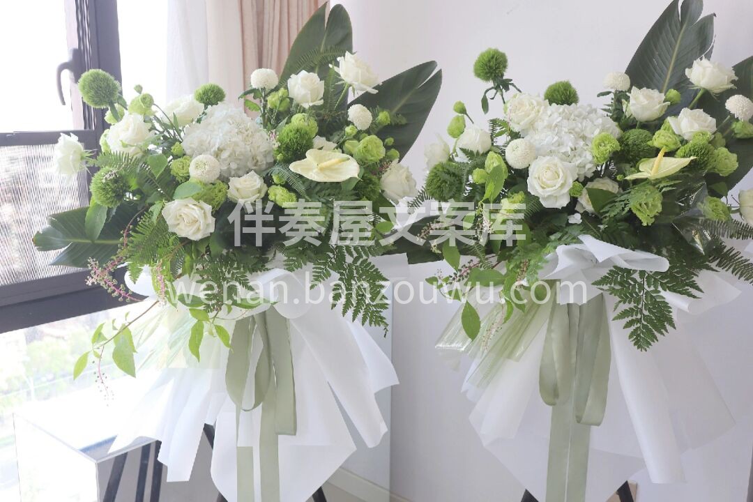 客订开业花篮~ 化繁为简的白绿色系、没有 配图2