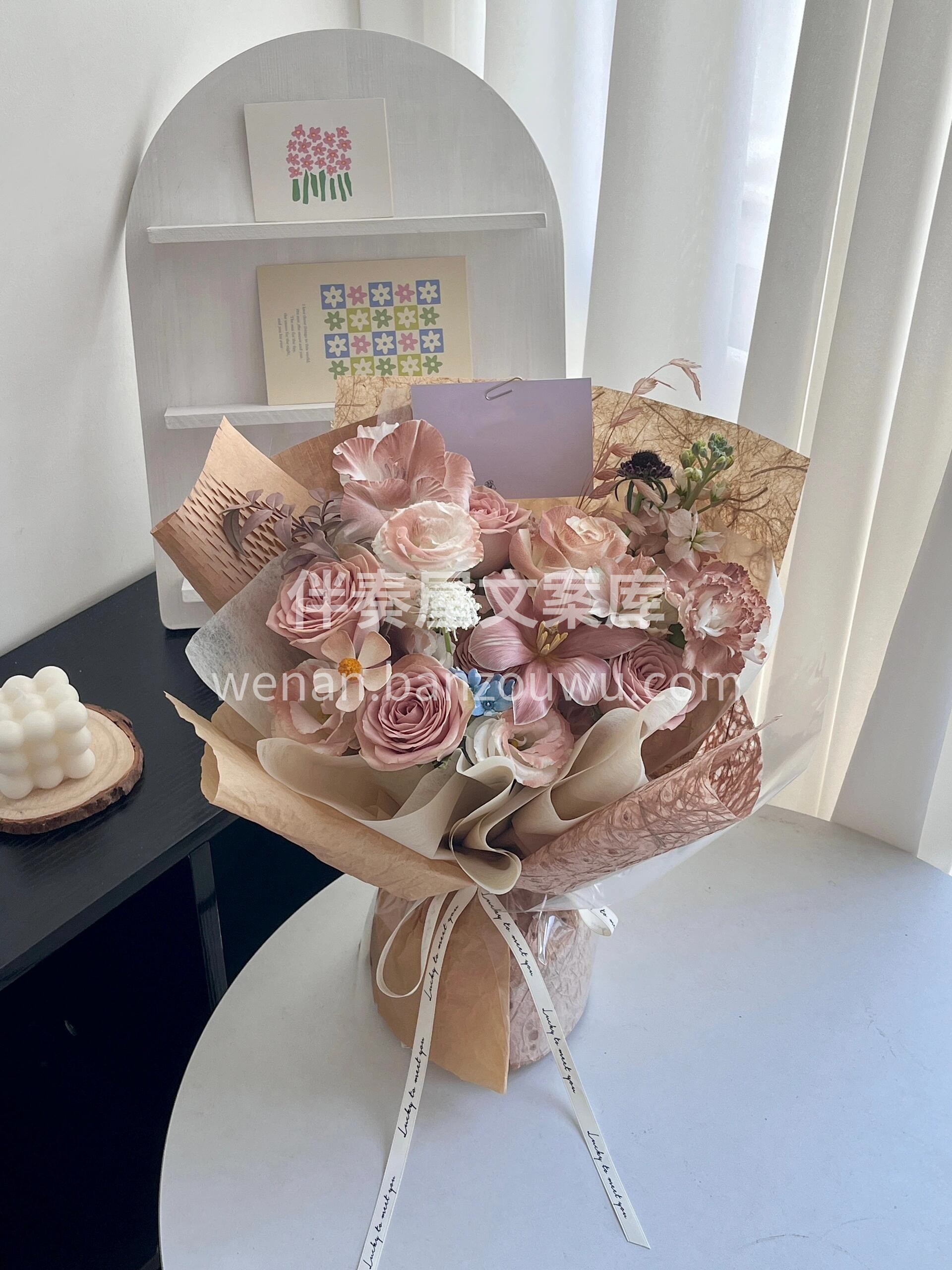 卡布🌷郁金香混搭花束 复古奶茶巧克力色调 配图2