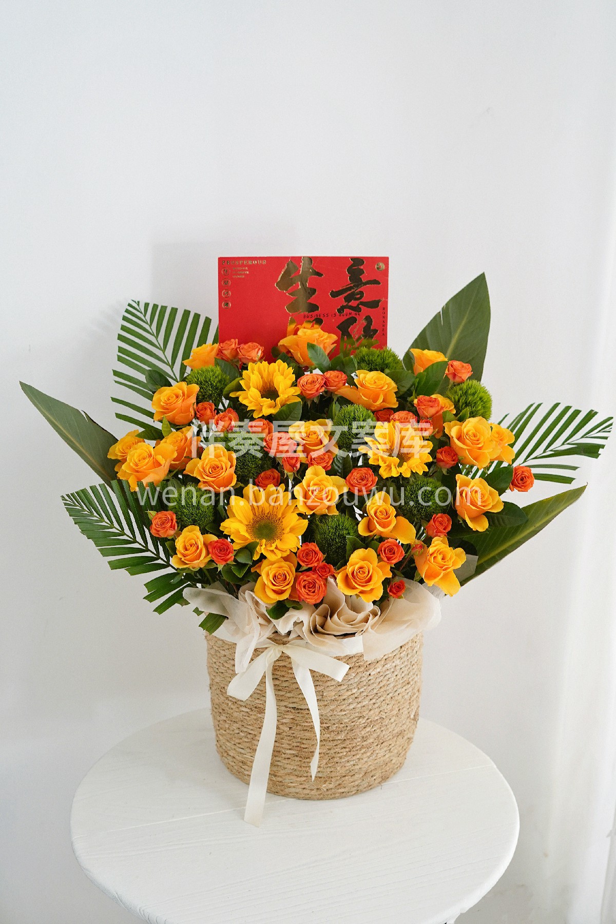 暖呼呼的橙色系花材💐 像把阳光🌞都装进桶啦 朋友超喜欢 开业 配图2