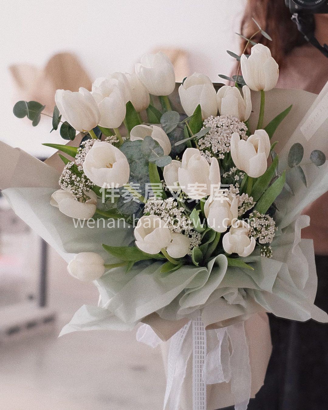 郁金香花束预订~ 白色郁金香应该就是花中 配图1