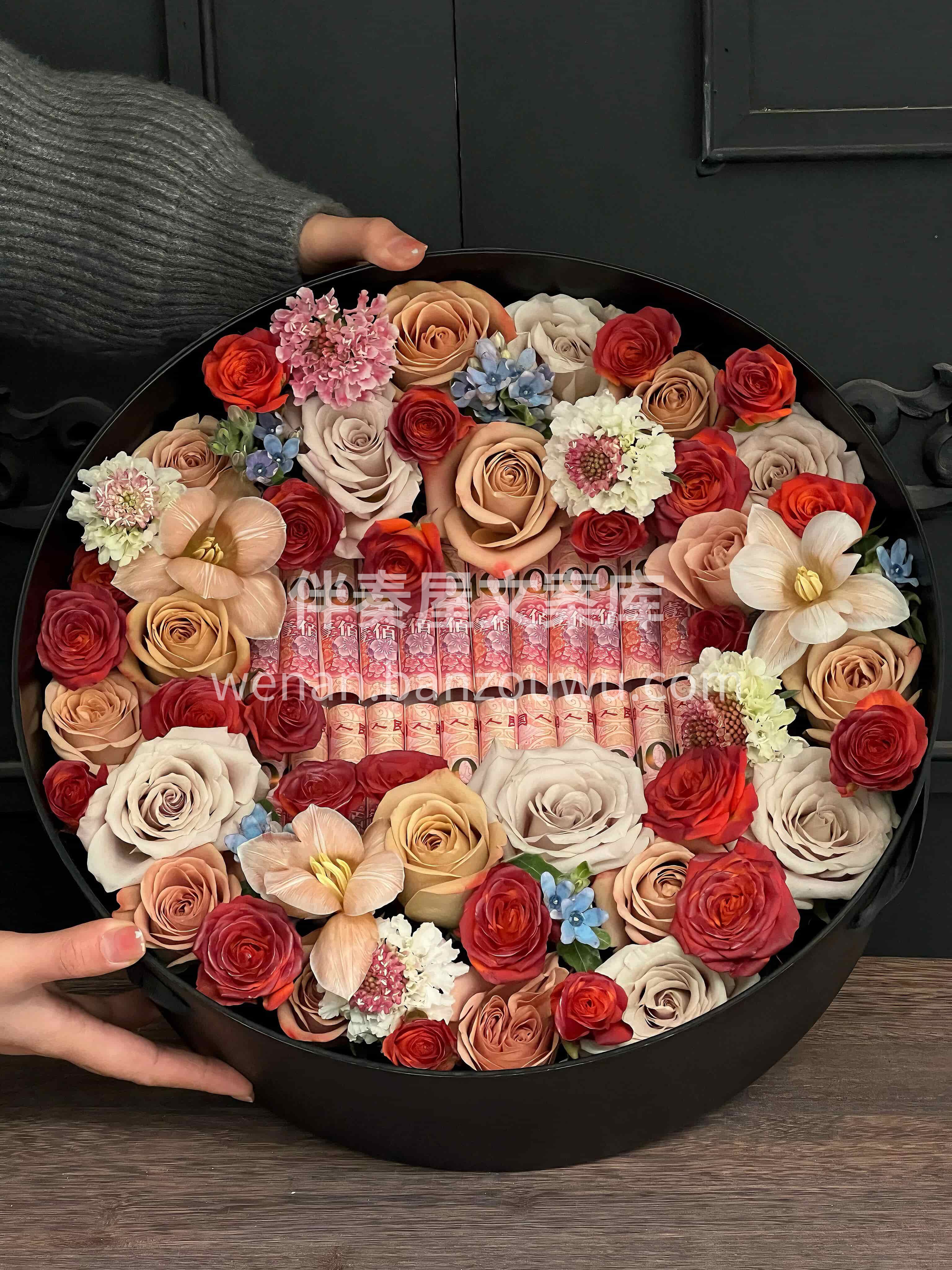 复古红有钱花盒❤️ 红韵撞财运🌹颜值寓意双在线🍓 送礼自带高 配图2