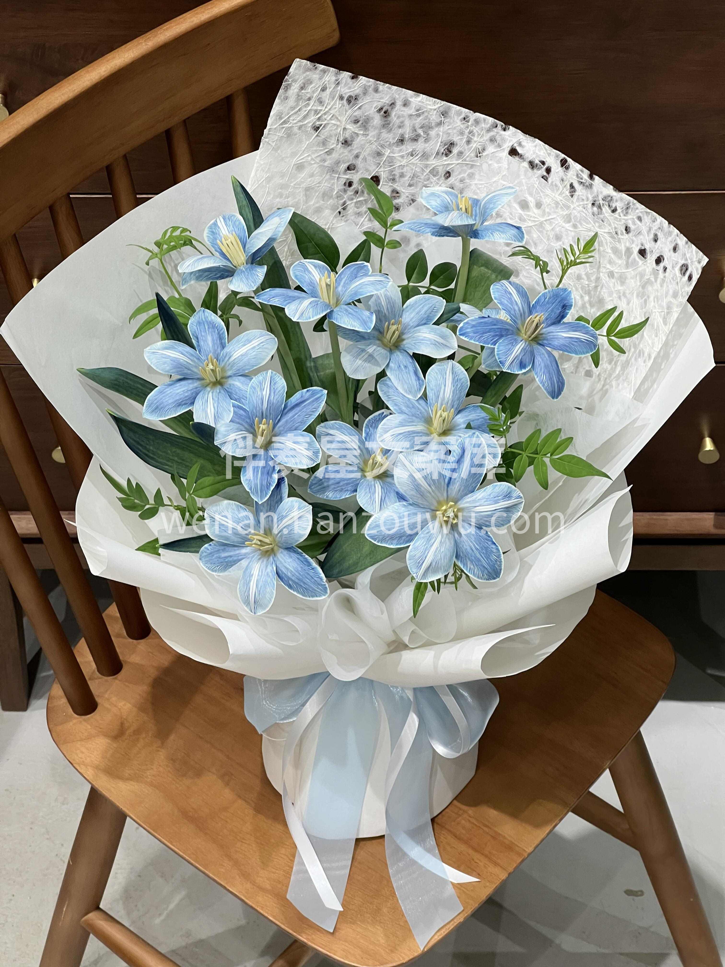 🎐清新午夜蓝花束 蓝色的脉络自然清晰 永 配图1