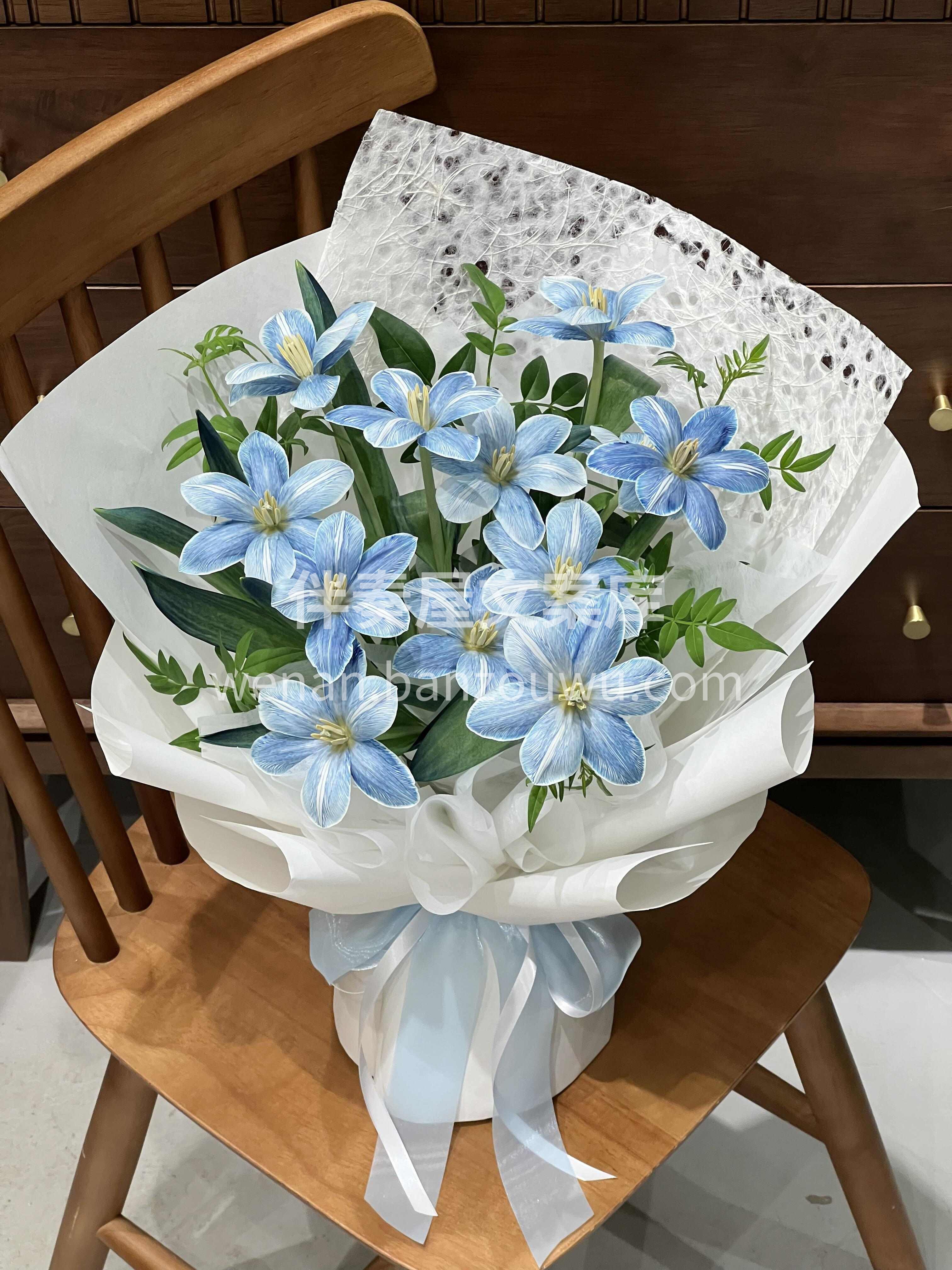 🎐清新午夜蓝花束 蓝色的脉络自然清晰 永 配图2