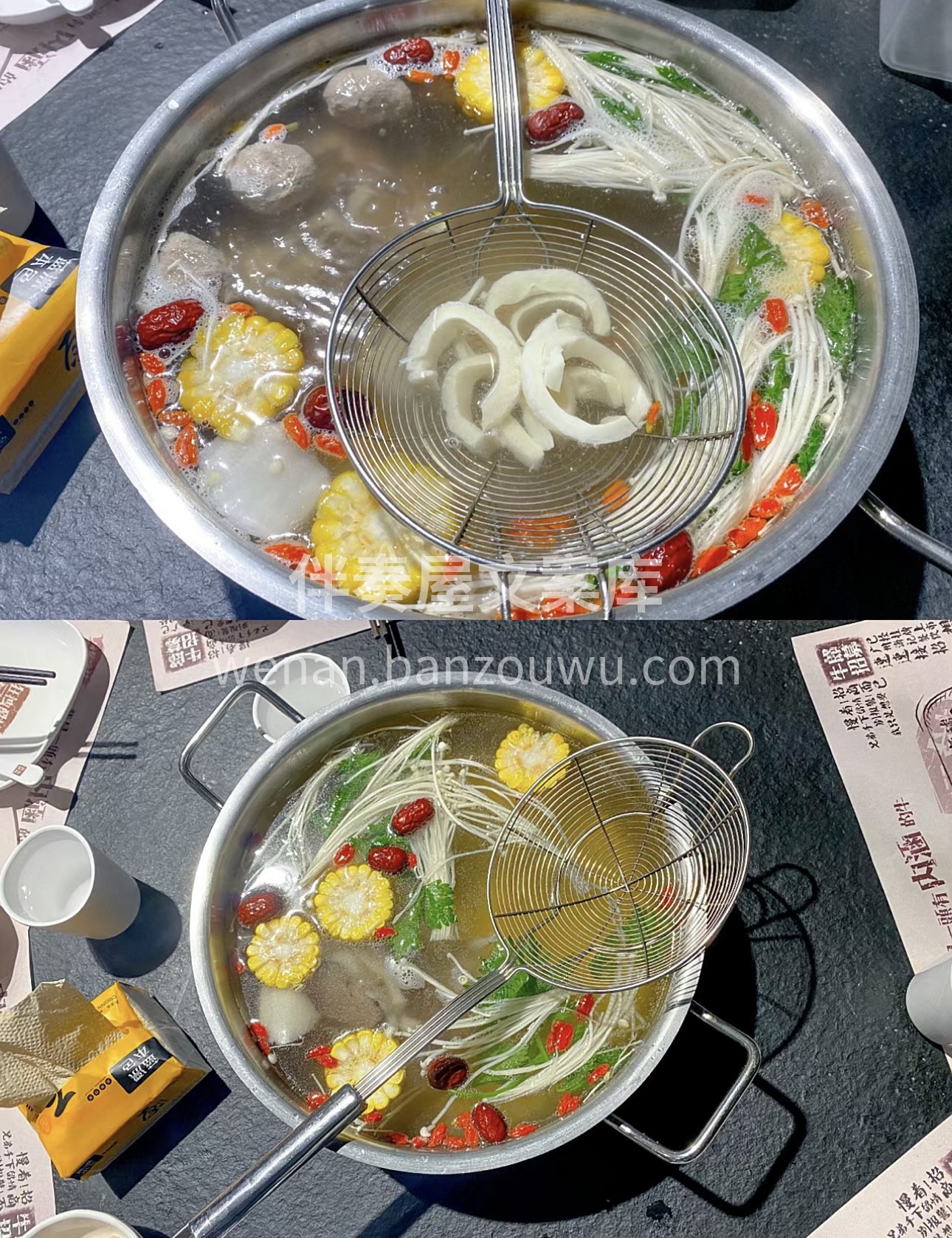 牛骨清汤锅，精心熬制。汤汁浓郁鲜香，营养 配图2