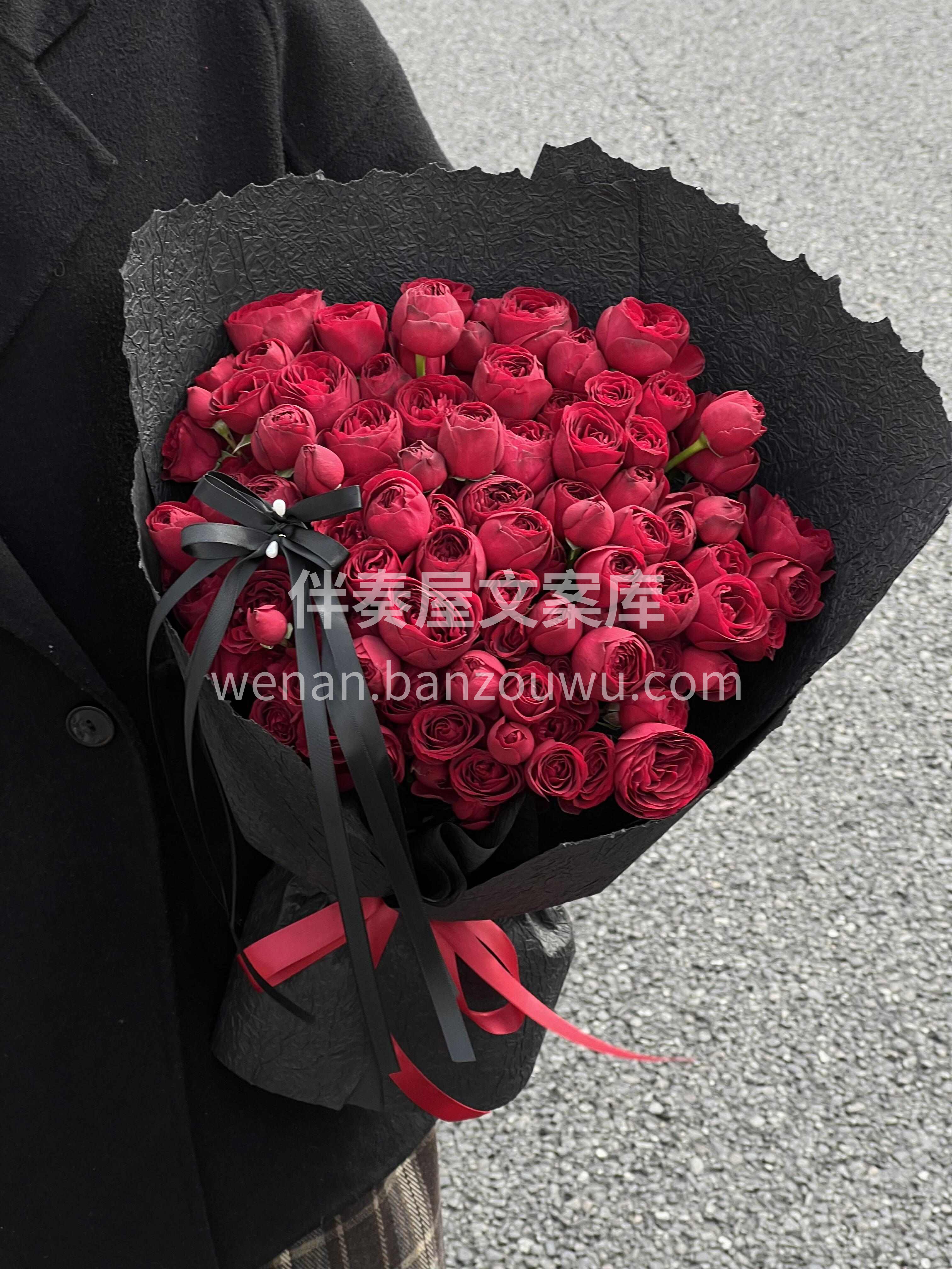 红蕾丝多头玫瑰花束🌹 复古惊艳🖤 浓郁红调❤️自带高级感🍂 配图3