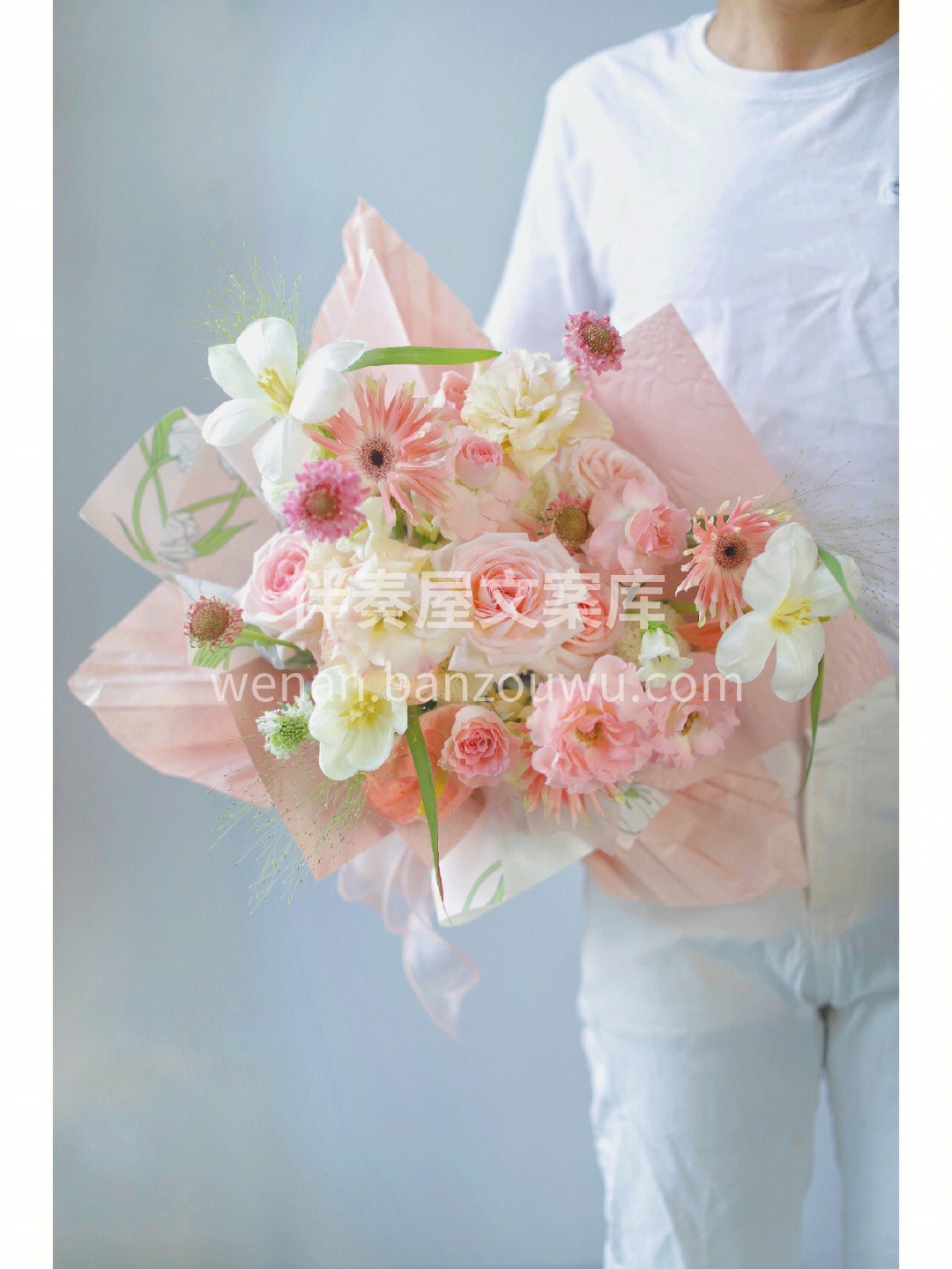 客订粉色系混搭花束~ 粉嫩的鲜花娇艳欲滴 配图3
