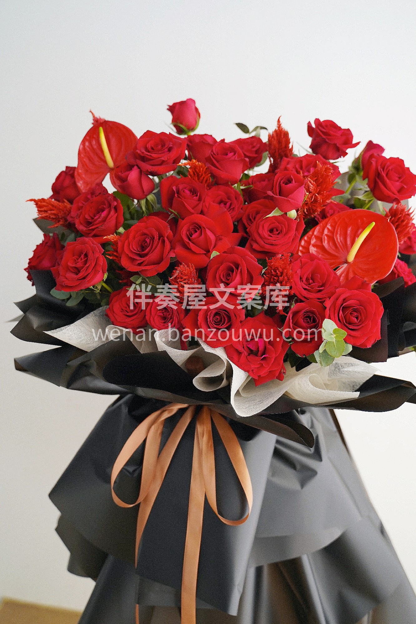 红玫瑰款开业花篮~ 开业红色还是老板们中 配图2