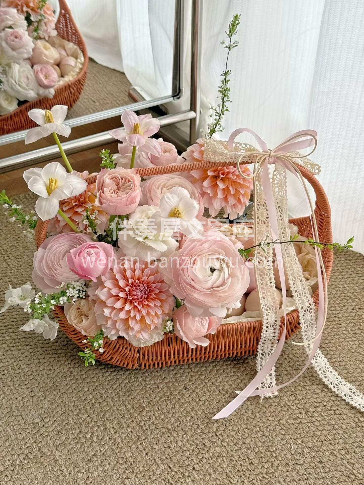 粉色系鸡蛋手提花篮🌷 一篮温柔🌸万般诚意💕 配图1