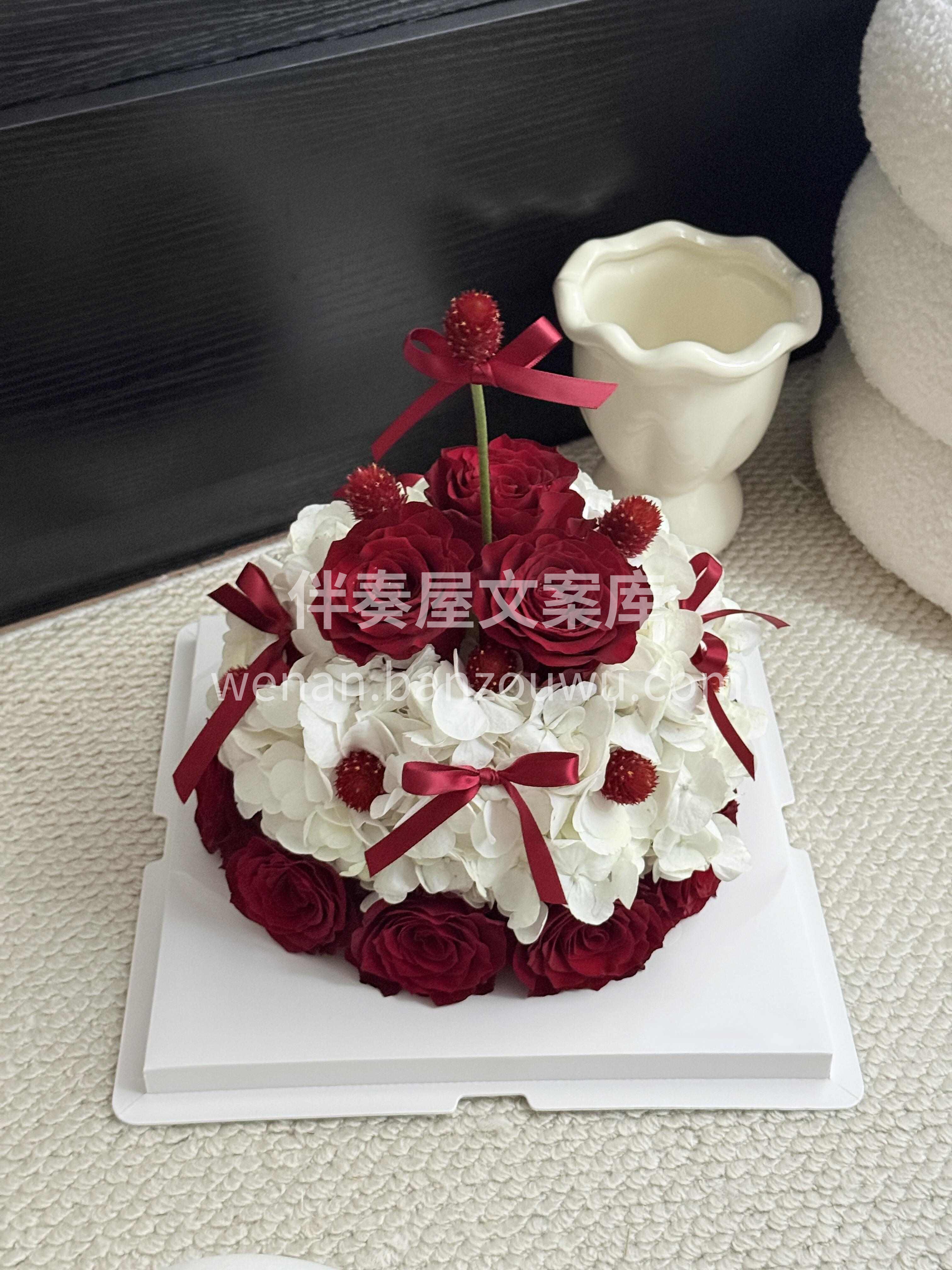 红玫瑰蛋糕花[蛋糕] 经典红玫瑰🌹 低调里藏着热烈❤️ 配图1