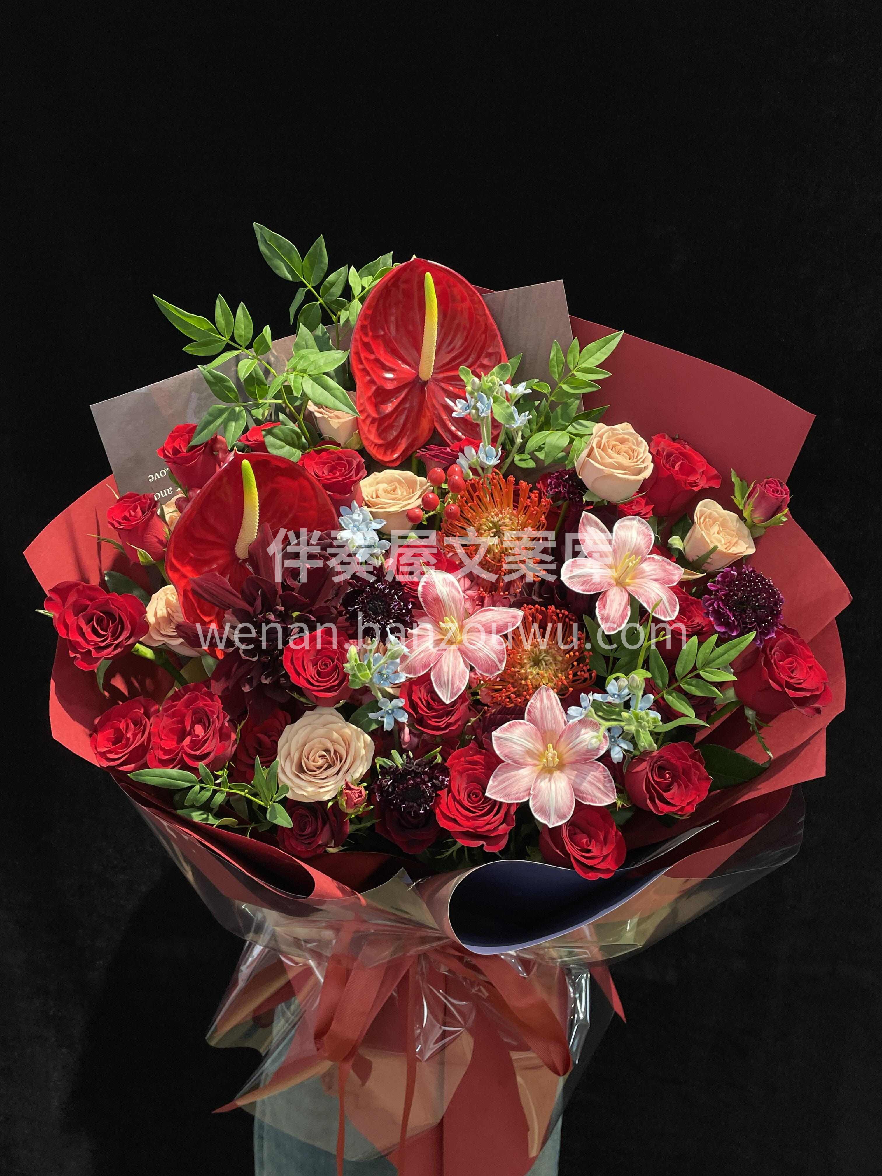 复古红色系花束💐 心之所向❤是幸福的红色 配图2