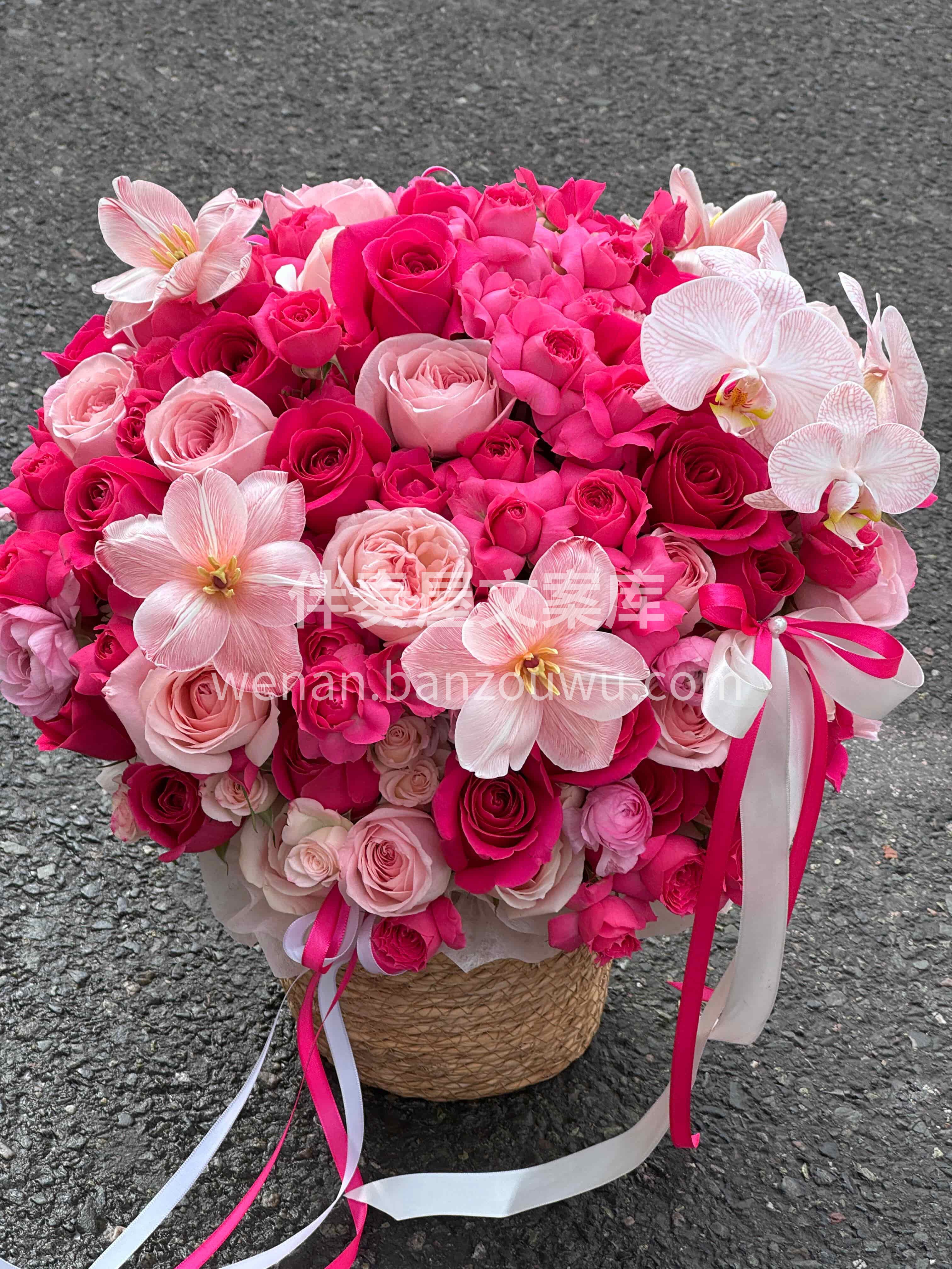 赴约美好🌷就送这桶玫粉浪漫💗 圆形承圆满🫧玫粉寄深情🌸 配图1