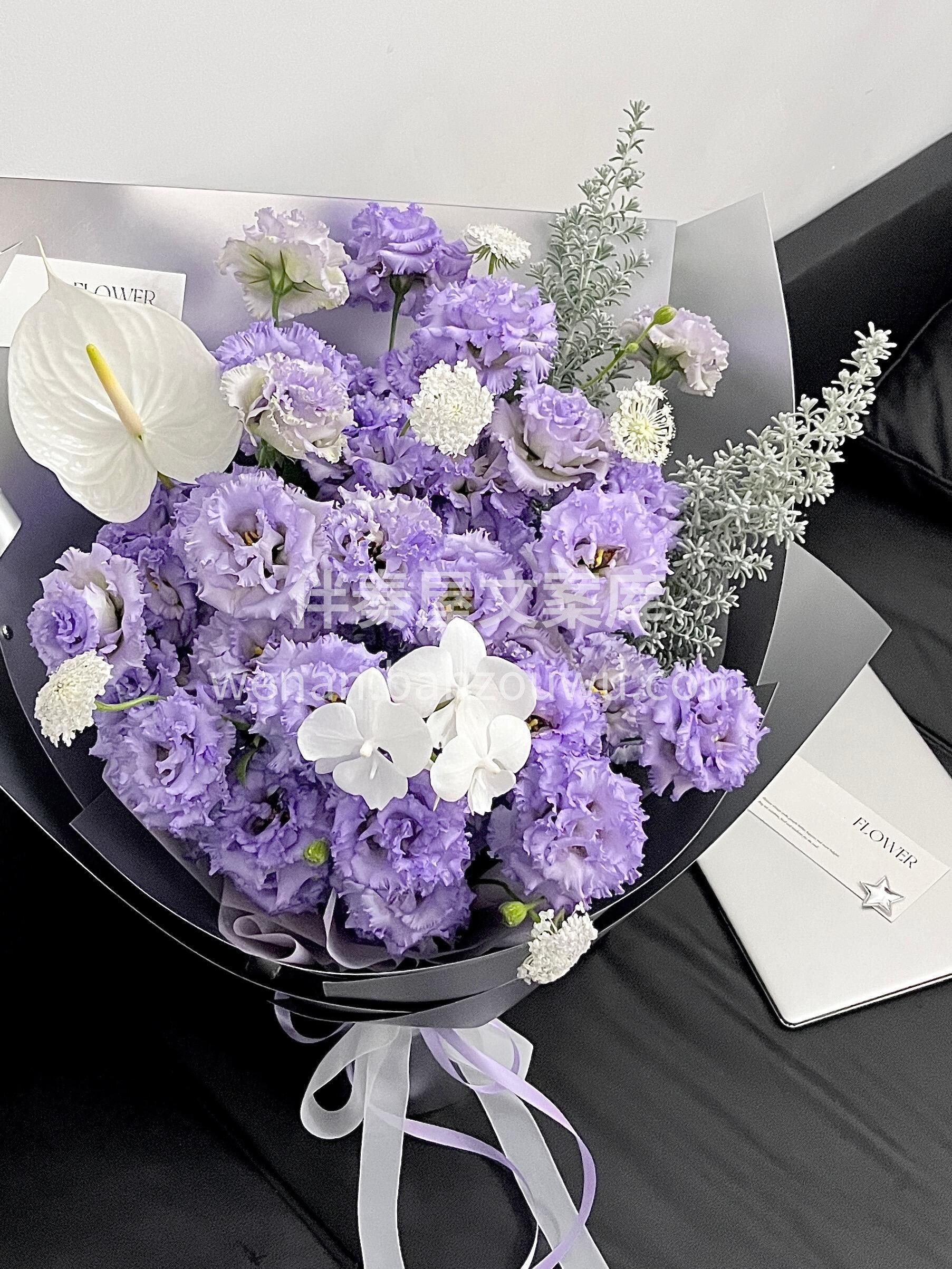 清冷感拉满💜 紫色桔梗花束 ✨不刻意的高级☁️随手拍都是大片 配图2